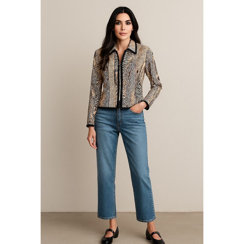 Vintage 1990’s Giancarlo Ferrari Tribal Print Full Zip Jacket Size 4